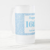 かわいらしパーソナライズされた誕生日グラスのマグギフト16th フロストグラスビールジョッキ (正面左)