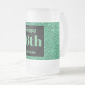 かわいらしパーソナライズされた誕生日グラスのマグギフト16th フロストグラスビールジョッキ (正面右)