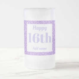 かわいらしパーソナライズされた誕生日グラスのマグギフト16th フロストグラスビールジョッキ