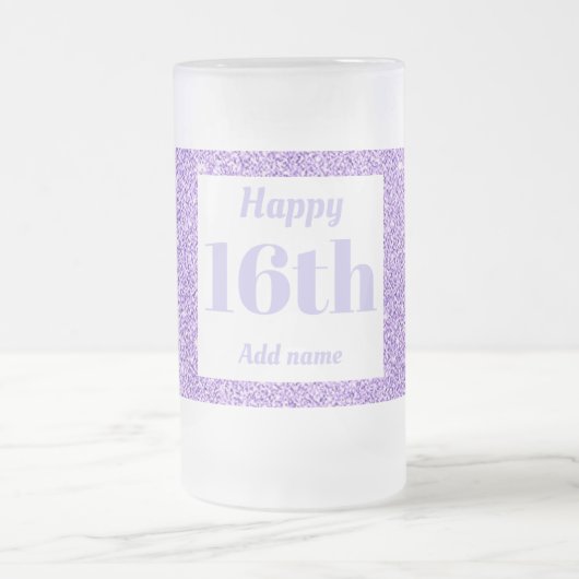かわいらしパーソナライズされた誕生日グラスのマグギフト16th フロストグラスビールジョッキ (中央)