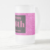 かわいらしパーソナライズされた誕生日グラスのマグギフト16th フロストグラスビールジョッキ (正面右)