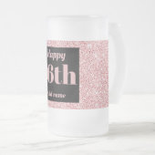 かわいらしパーソナライズされた誕生日グラスのマグギフト16th フロストグラスビールジョッキ (正面右)