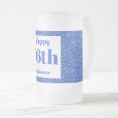 かわいらしパーソナライズされた誕生日グラスのマグギフト16th フロストグラスビールジョッキ (正面右)