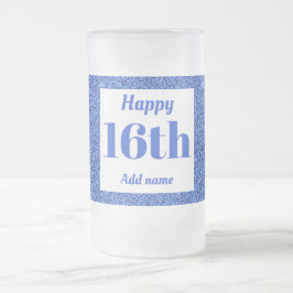 かわいらしパーソナライズされた誕生日グラスのマグギフト16th フロストグラスビールジョッキ