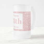 かわいらしパーソナライズされた誕生日グラスのマグギフト18th フロストグラスビールジョッキ (正面右)