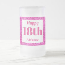 かわいらしパーソナライズされた誕生日グラスのマグギフト18th