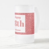 かわいらしパーソナライズされた誕生日グラスのマグギフト18th フロストグラスビールジョッキ (正面右)