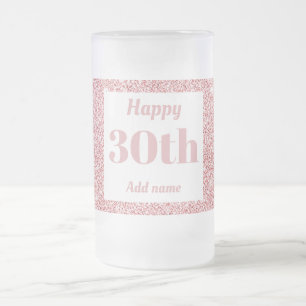 かわいらしパーソナライズされた誕生日グラスのマグギフト30th フロストグラスビールジョッキ