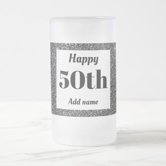 かわいらしパーソナライズされた誕生日グラスのマグギフト50th フロストグラスビールジョッキ (中央)