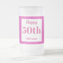 かわいらしパーソナライズされた誕生日グラスのマグギフト50th フロストグラスビールジョッキ