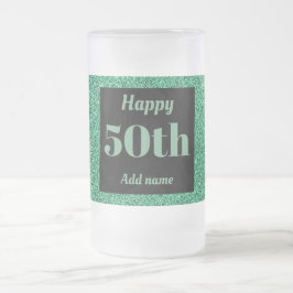 かわいらしパーソナライズされた誕生日グラスのマグギフト50th フロストグラスビールジョッキ
