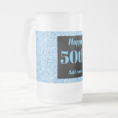 かわいらしパーソナライズされた誕生日グラスのマグギフト50th フロストグラスビールジョッキ (正面左)