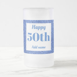 かわいらしパーソナライズされた誕生日グラスのマグギフト50th フロストグラスビールジョッキ