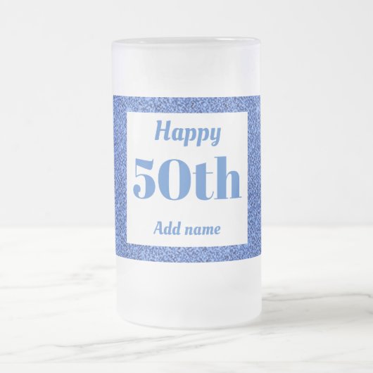 かわいらしパーソナライズされた誕生日グラスのマグギフト50th フロストグラスビールジョッキ (中央)
