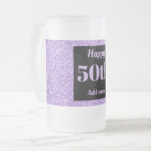 かわいらしパーソナライズされた誕生日グラスのマグギフト50th フロストグラスビールジョッキ (正面左)
