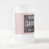 かわいらしパーソナライズされた誕生日グラスのマグギフト50th フロストグラスビールジョッキ (正面左)