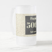 かわいらしパーソナライズされた誕生日グラスのマグギフト50th フロストグラスビールジョッキ (正面左)