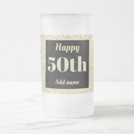 かわいらしパーソナライズされた誕生日グラスのマグギフト50th フロストグラスビールジョッキ