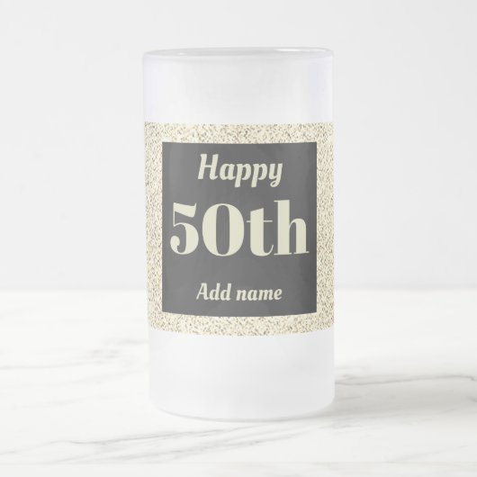 かわいらしパーソナライズされた誕生日グラスのマグギフト50th フロストグラスビールジョッキ (中央)
