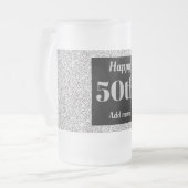 かわいらしパーソナライズされた誕生日グラスのマグギフト50th フロストグラスビールジョッキ (正面左)