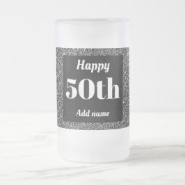 かわいらしパーソナライズされた誕生日グラスのマグギフト50th フロストグラスビールジョッキ