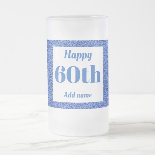 かわいらしパーソナライズされた誕生日グラスのマグギフト60th フロストグラスビールジョッキ (中央)