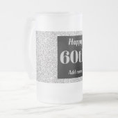 かわいらしパーソナライズされた誕生日グラスのマグギフト60th フロストグラスビールジョッキ (正面左)