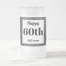 かわいらしパーソナライズされた誕生日グラスのマグギフト60th フロストグラスビールジョッキ