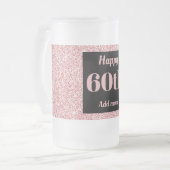 かわいらしパーソナライズされた誕生日グラスのマグギフト60th フロストグラスビールジョッキ (正面左)