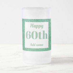 かわいらしパーソナライズされた誕生日グラスのマグギフト60th フロストグラスビールジョッキ