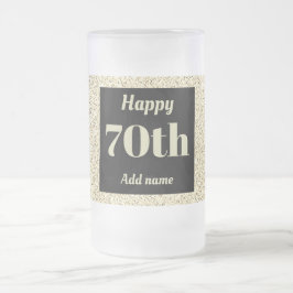 かわいらしパーソナライズされた誕生日グラスのマグギフト70th フロストグラスビールジョッキ