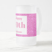 かわいらしパーソナライズされた誕生日グラスのマグギフト70th フロストグラスビールジョッキ (正面右)