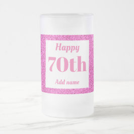 かわいらしパーソナライズされた誕生日グラスのマグギフト70th フロストグラスビールジョッキ