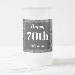 かわいらしパーソナライズされた誕生日グラスのマグギフト70th フロストグラスビールジョッキ
