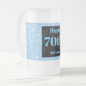 かわいらしパーソナライズされた誕生日グラスのマグギフト70th フロストグラスビールジョッキ (正面左)