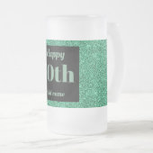 かわいらしパーソナライズされた誕生日グラスのマグギフト70th フロストグラスビールジョッキ (正面右)