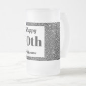 かわいらしパーソナライズされた誕生日グラスのマグギフト70th フロストグラスビールジョッキ (正面右)