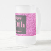 かわいらしパーソナライズされた誕生日グラスのマグギフト70th フロストグラスビールジョッキ (正面右)