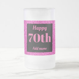 かわいらしパーソナライズされた誕生日グラスのマグギフト70th フロストグラスビールジョッキ
