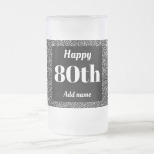 かわいらしパーソナライズされた誕生日グラスのマグギフト80th フロストグラスビールジョッキ