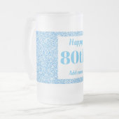 かわいらしパーソナライズされた誕生日グラスのマグギフト80th フロストグラスビールジョッキ (正面左)