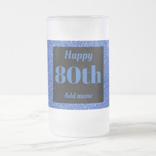 かわいらしパーソナライズされた誕生日グラスのマグギフト80th フロストグラスビールジョッキ (中央)