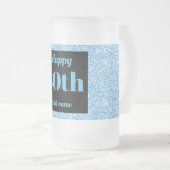 かわいらしパーソナライズされた誕生日グラスのマグギフト80th フロストグラスビールジョッキ (正面右)
