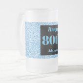 かわいらしパーソナライズされた誕生日グラスのマグギフト80th フロストグラスビールジョッキ (正面左)