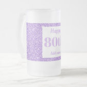かわいらしパーソナライズされた誕生日グラスのマグギフト80th フロストグラスビールジョッキ (正面左)