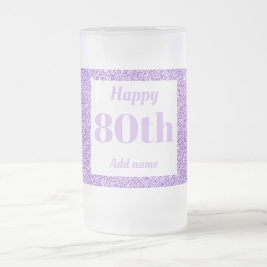 かわいらしパーソナライズされた誕生日グラスのマグギフト80th フロストグラスビールジョッキ (中央)