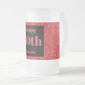 かわいらしパーソナライズされた誕生日グラスのマグギフト80th フロストグラスビールジョッキ (正面右)