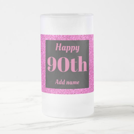 かわいらしパーソナライズされた誕生日グラスのマグギフト90th フロストグラスビールジョッキ (中央)