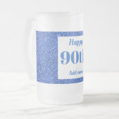 かわいらしパーソナライズされた誕生日グラスのマグギフト90th フロストグラスビールジョッキ (正面左)