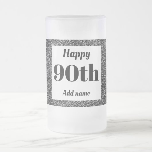 かわいらしパーソナライズされた誕生日グラスのマグギフト90th フロストグラスビールジョッキ (中央)